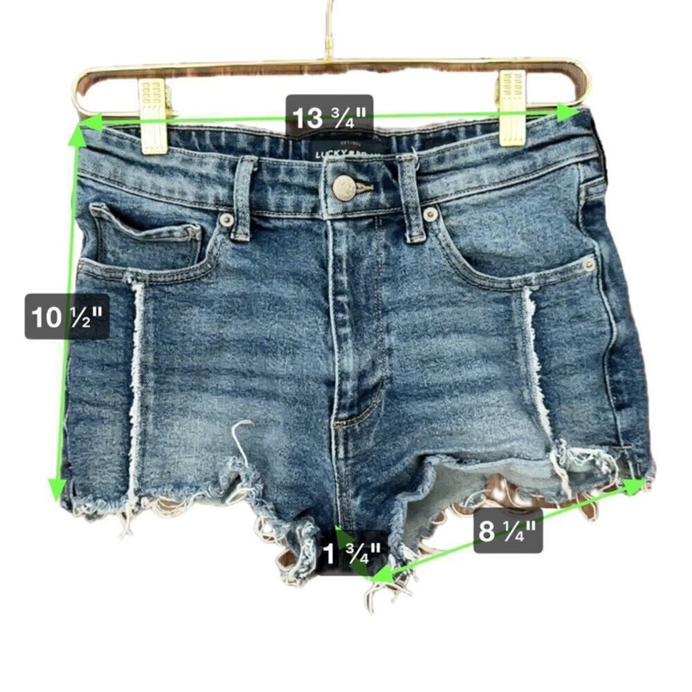 Lucky Brand The High Rise Shortie Women's 2/24 Blue Cut Off Summer High Rise - Picture 8 of 9